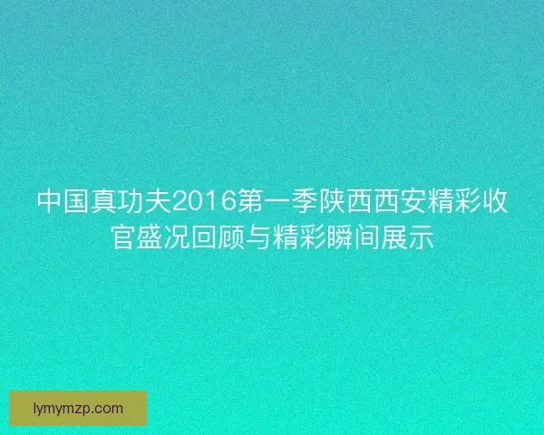 中国真功夫2016第一季陕西西安精彩收官盛况回顾与精彩瞬间展示